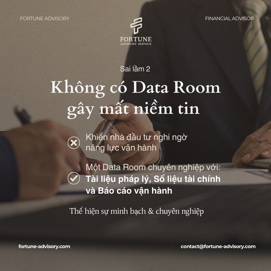 Không có data room khi gọi vốn